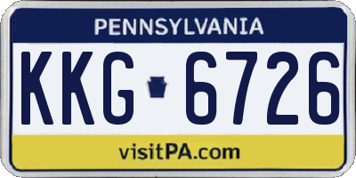 PA license plate KKG6726