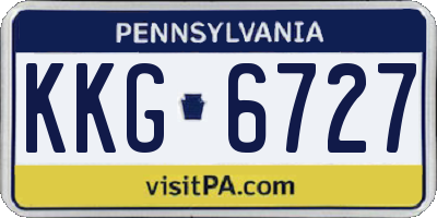 PA license plate KKG6727