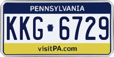 PA license plate KKG6729