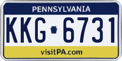 PA license plate KKG6731