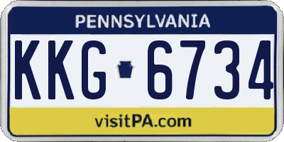 PA license plate KKG6734