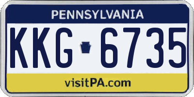 PA license plate KKG6735