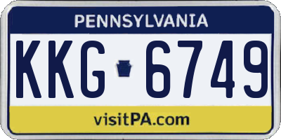 PA license plate KKG6749