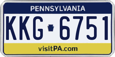 PA license plate KKG6751