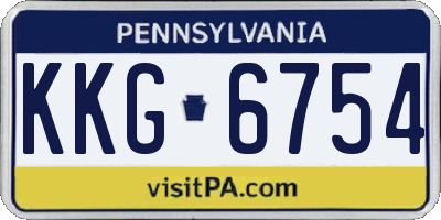 PA license plate KKG6754