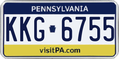 PA license plate KKG6755