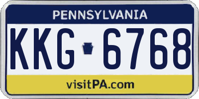 PA license plate KKG6768