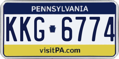 PA license plate KKG6774