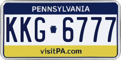 PA license plate KKG6777
