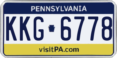 PA license plate KKG6778