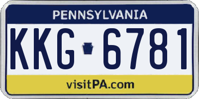 PA license plate KKG6781