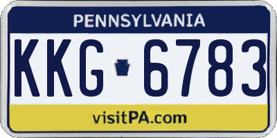 PA license plate KKG6783