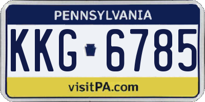 PA license plate KKG6785