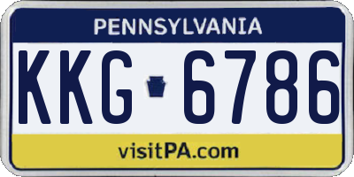 PA license plate KKG6786