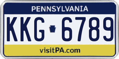 PA license plate KKG6789