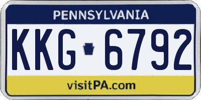 PA license plate KKG6792