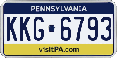 PA license plate KKG6793