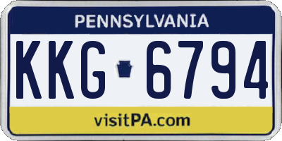 PA license plate KKG6794