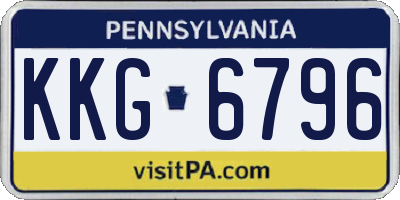 PA license plate KKG6796
