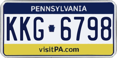 PA license plate KKG6798