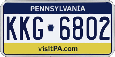 PA license plate KKG6802