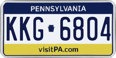 PA license plate KKG6804