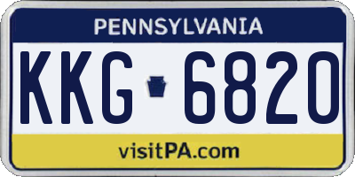PA license plate KKG6820
