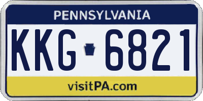 PA license plate KKG6821