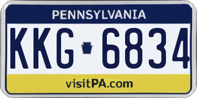 PA license plate KKG6834
