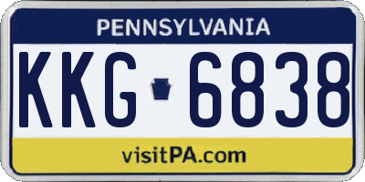 PA license plate KKG6838