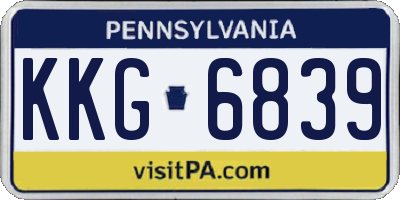 PA license plate KKG6839