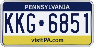PA license plate KKG6851