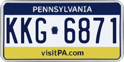 PA license plate KKG6871