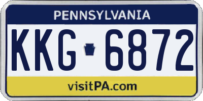 PA license plate KKG6872