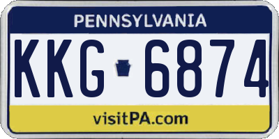 PA license plate KKG6874