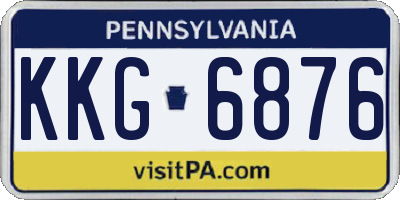 PA license plate KKG6876