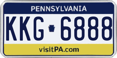 PA license plate KKG6888
