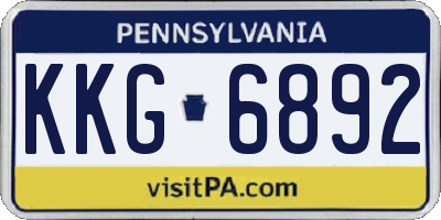 PA license plate KKG6892