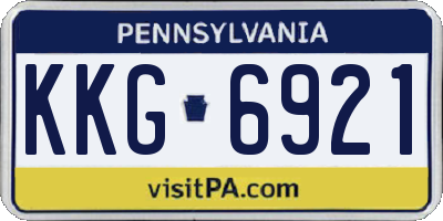 PA license plate KKG6921