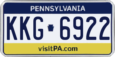 PA license plate KKG6922