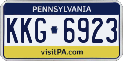 PA license plate KKG6923