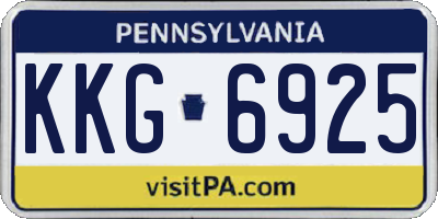 PA license plate KKG6925