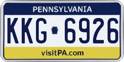 PA license plate KKG6926