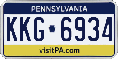 PA license plate KKG6934