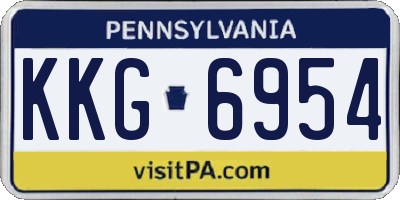 PA license plate KKG6954