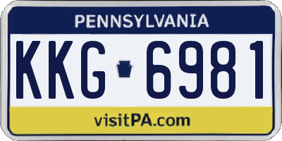 PA license plate KKG6981