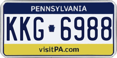 PA license plate KKG6988