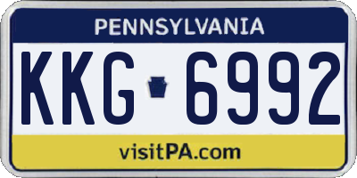 PA license plate KKG6992