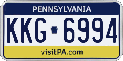 PA license plate KKG6994