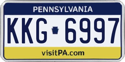 PA license plate KKG6997